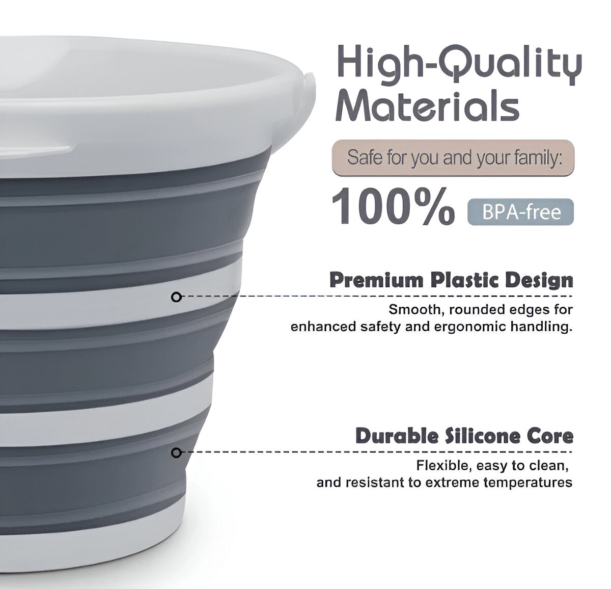 PVC Coated Collapsible Foldaway Bucket