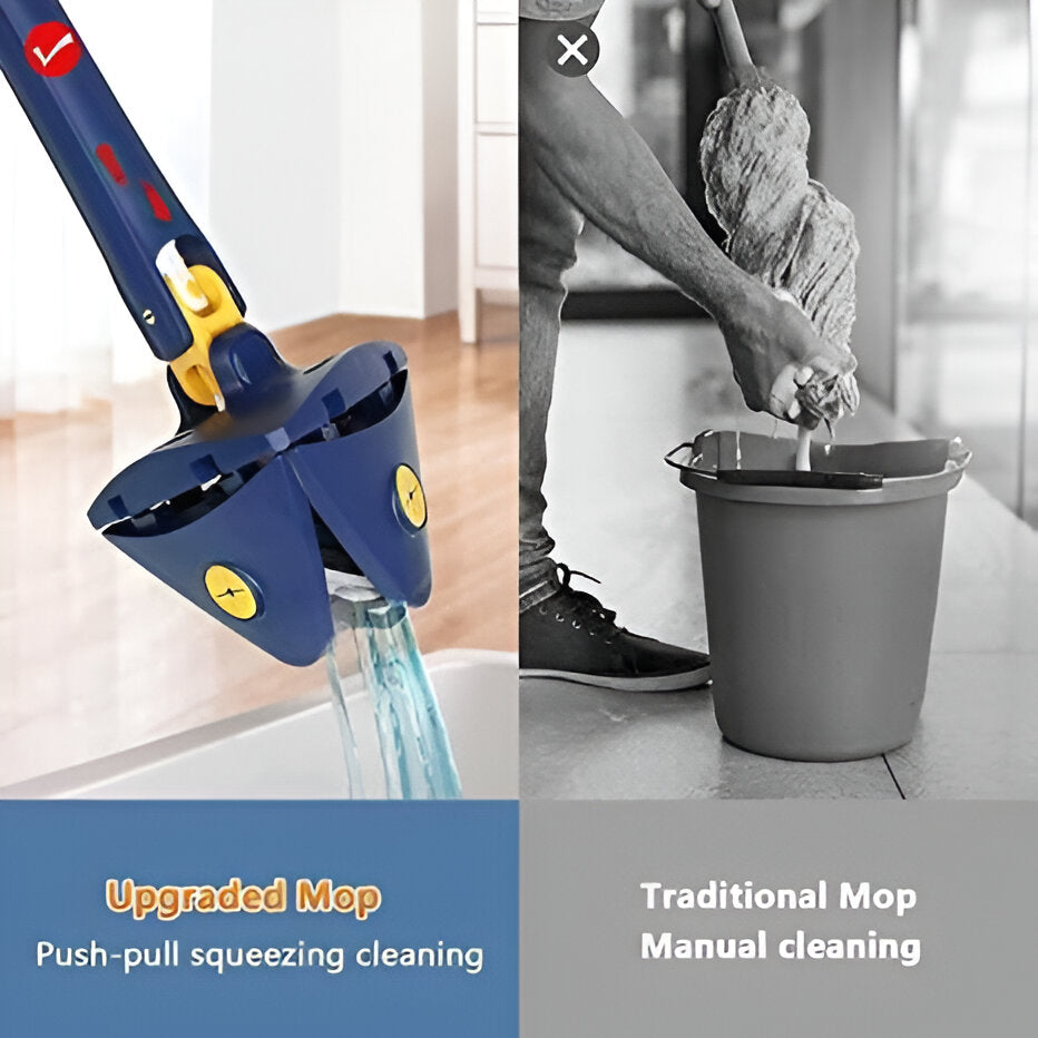 Blue Squeezing 360° Rotatable Adjustable Cleaning Mop