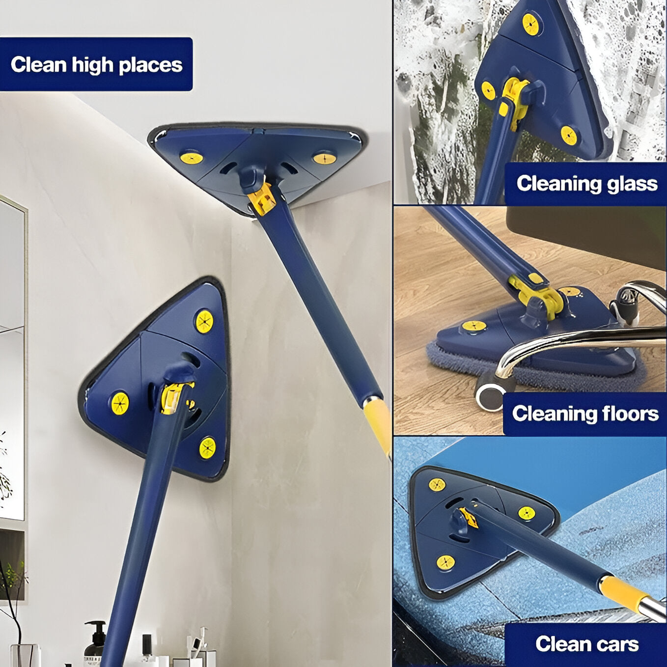 Blue Squeezing 360° Rotatable Adjustable Cleaning Mop